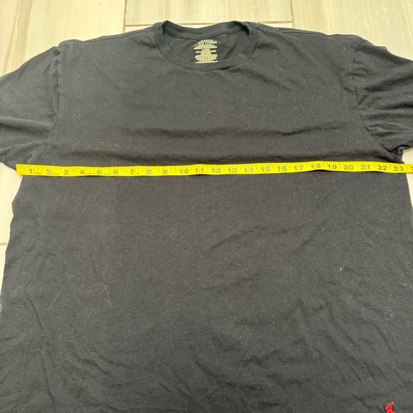 Polo Ralph Lauren Shirt Adult XL Black Red Pony Logo Bottom Crewneck Mens - Picture 4 of 6